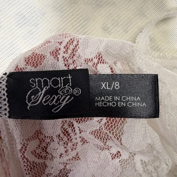 Smart & Sexy Women White Floral Sheer Lace Camisole Spaghetti Strap Top XL /8 - Picture 3 of 7